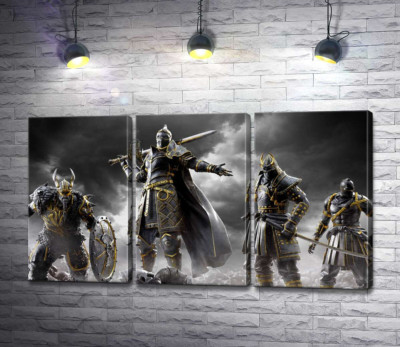 Модульная картина "Воины разных стран на постере игры For Honor"