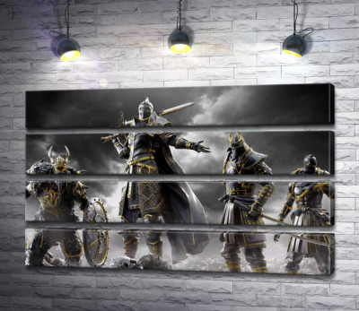 Модульна картина "Воїни різних країн на постері гри For Honor"
