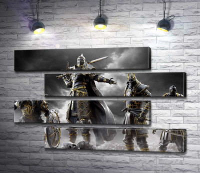Модульная картина "Воины разных стран на постере игры For Honor"
