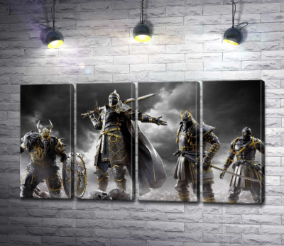 Модульная картина "Воины разных стран на постере игры For Honor"