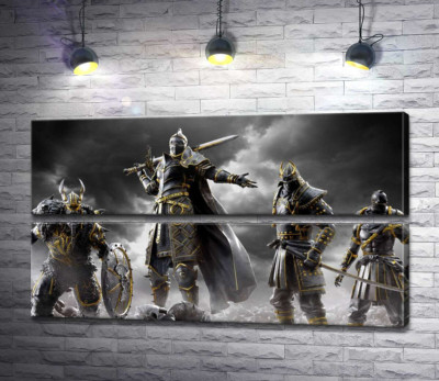 Модульная картина "Воины разных стран на постере игры For Honor"