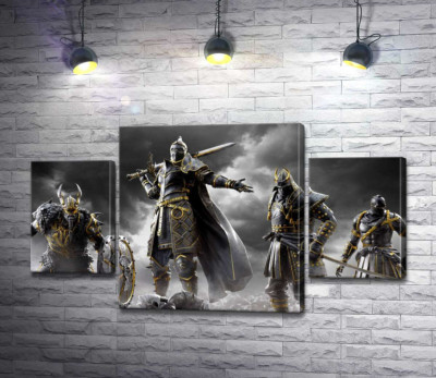 Модульная картина "Воины разных стран на постере игры For Honor"