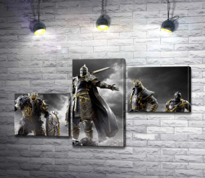 Модульна картина "Воїни різних країн на постері гри For Honor"