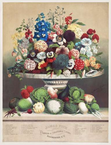 Дивовижний натюрморт з квітів і овочів