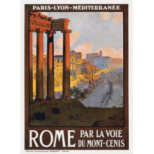 Вінтажний туристичний плакат Рим-Ліон-Середземномор'я
