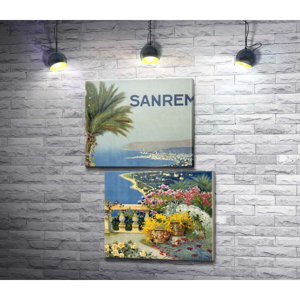 Плакат з красивими краєвидами Сан-Ремо