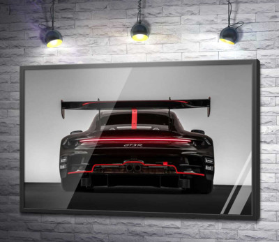 Постер "Чорний автомобіль Porsche 911 GT3 R"