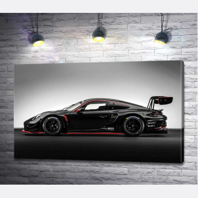 Черный спорткар Porsche 911 GT3 R