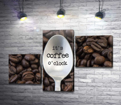 Кавова ложка з написом: "it's coffee o'clock"