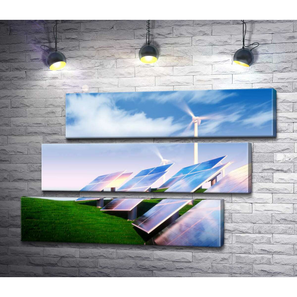 Зеленая энергетика солнечных панелей и ветряков