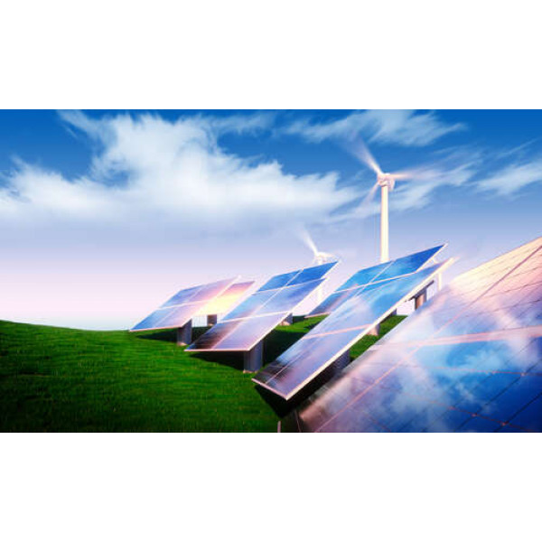 Зелена енергетика сонячних панелей і вітряків