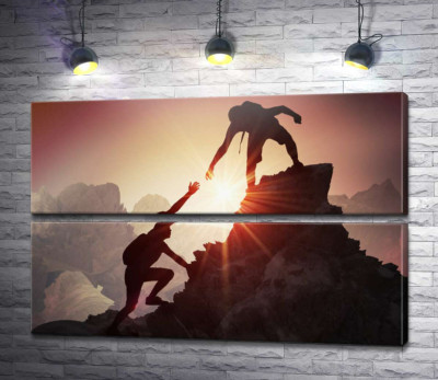 Модульна картина "Підтримка на шляху підкорення вершин"