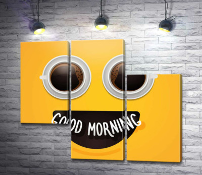 Модульная картина "Good morning и утренний кофе"