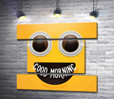 Модульная картина "Good morning и утренний кофе"