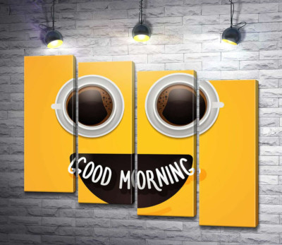 Модульная картина "Good morning и утренний кофе"