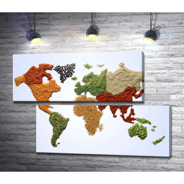 Карта світу зі спецій