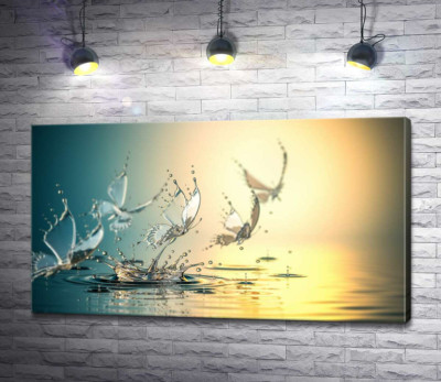 Прозрачные бабочки из капель воды