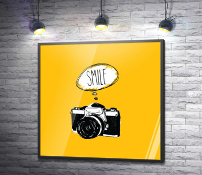 Постер "Фотокамера и надпись: "Smile""
