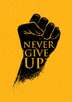 Мотивационная надпись: "Never Give Up"