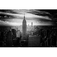 Черно-белый пейзаж Нью-Йорка
