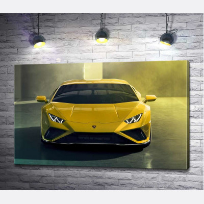Золотой автомобиль Lamborghini Huracan