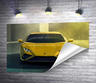 Золотой автомобиль Lamborghini Huracan