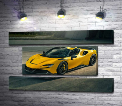 Модульна картина "Золотий кабріолет Ferrari Sf90 Spider"