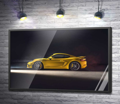 Постер "Золотий автомобіль Porsche 718 Cayman"
