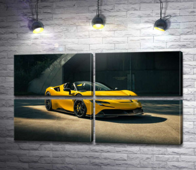 Золотой автомобиль Ferrari SF90 Spider