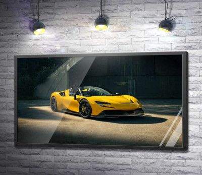 Постер "Золотой автомобиль Ferrari SF90 Spider"