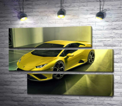 Золотой автомобиль Lamborghini Huracan