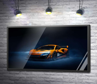 Постер "Золотий автомобіль McLaren Artura в серпанку"