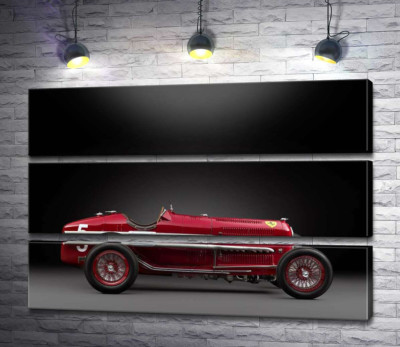 Модульна картина "Вінтажний червоний автомобіль Alfa Romeo P3"