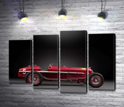 Модульна картина "Вінтажний червоний автомобіль Alfa Romeo P3"