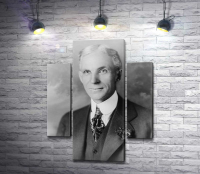Модульная картина "Архивная черно-белая фотография Генри Форда"