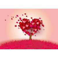 Романтичное дерево из сердечек