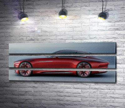 Красный автомобиль Mercedes-Maybach Vision 6