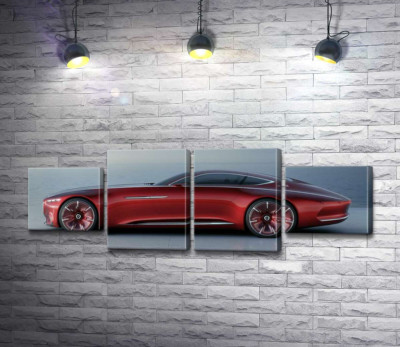 Модульная картина "Красный автомобиль Mercedes-Maybach Vision 6"