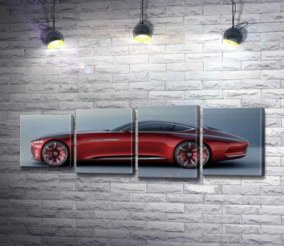 Модульная картина "Красный автомобиль Mercedes-Maybach Vision 6"