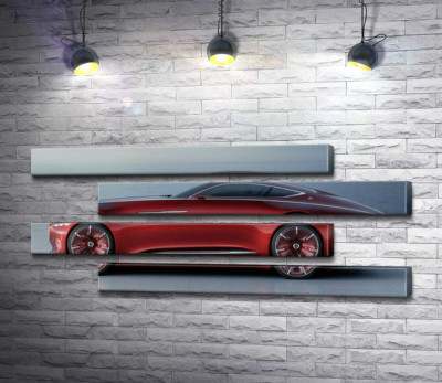Модульна картина "Червоний автомобіль Mercedes-Maybach Vision 6"