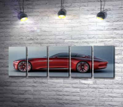 Модульна картина "Червоний автомобіль Mercedes-Maybach Vision 6"