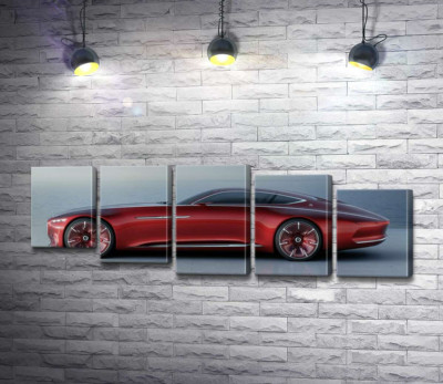 Модульна картина "Червоний автомобіль Mercedes-Maybach Vision 6"