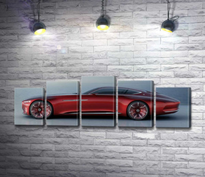 Модульна картина "Червоний автомобіль Mercedes-Maybach Vision 6"