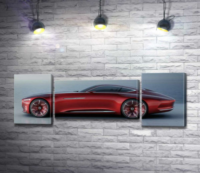 Модульная картина "Красный автомобиль Mercedes-Maybach Vision 6"