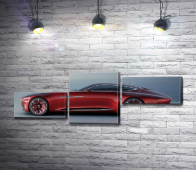 Красный автомобиль Mercedes-Maybach Vision 6