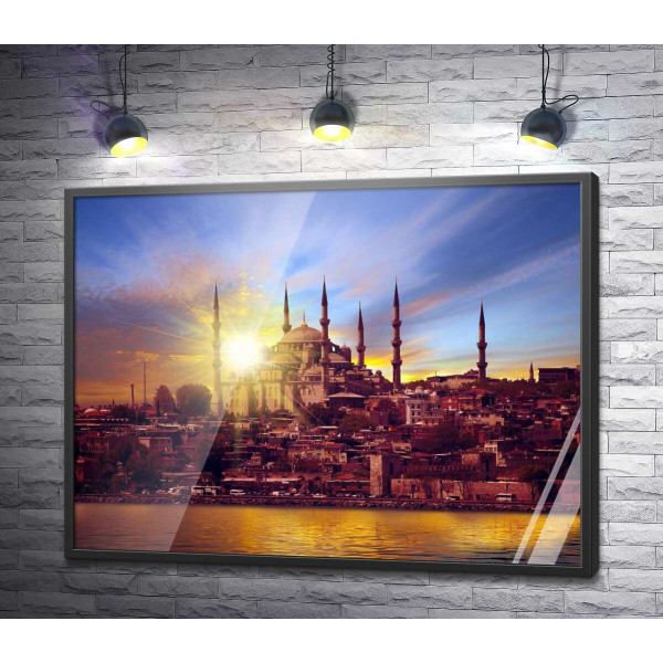 Неймовірний світанок над Блакитною мечеттю в Стамбулі
