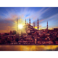 Неймовірний світанок над Блакитною мечеттю в Стамбулі