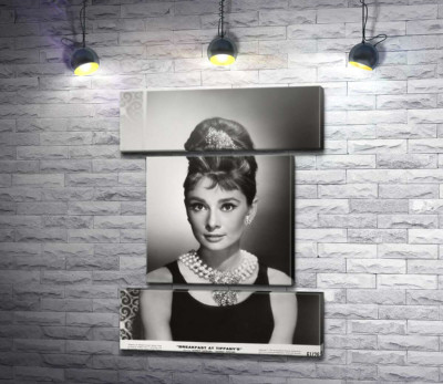 Модульная картина "Винтажная фотография Одри Хепберн"