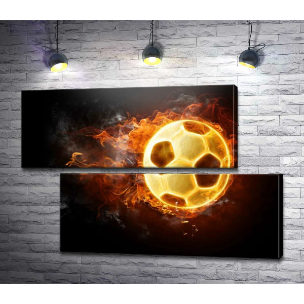 Футбольний м'яч у вогні