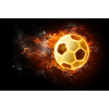 Футбольний м'яч у вогні